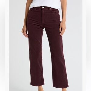 Rolla’s Original High Rise Straight Leg Corduroy Burgundy Pants in Fig Size 32